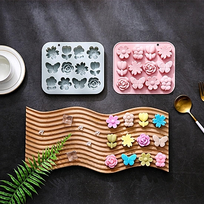 Silicon Mold Candle 2 Grid Small Flower