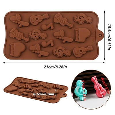 Silicon Mold Chocolate Musical Notes 14 Cavity