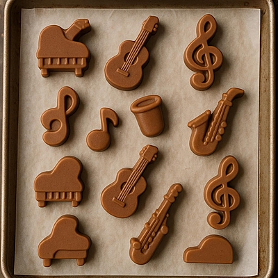Silicon Mold Chocolate Musical Notes 14 Cavity