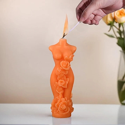 Silicon Mold Candle Lady Figure Rose
