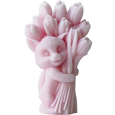 Silicon Mold Candle 3D Animal Tulip Bouquet