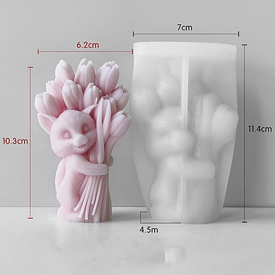 Silicon Mold Candle 3D Animal Tulip Bouquet