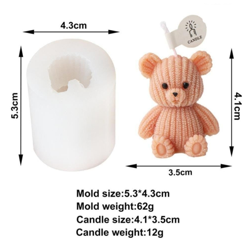 Silicon Mold Candle 3D Cute Bear
