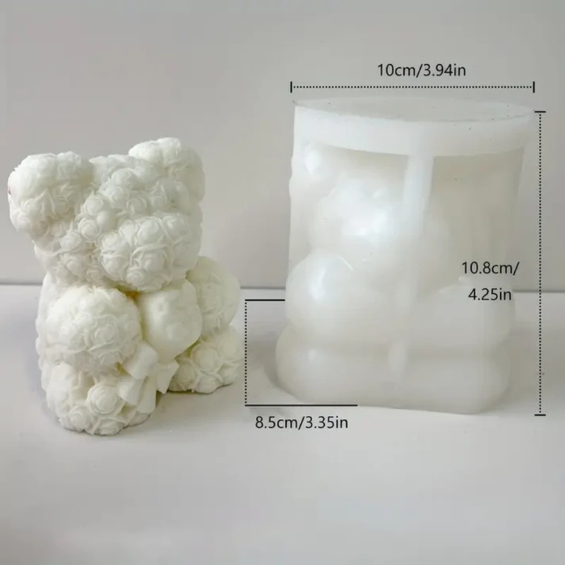 Silicon Mold Candle BIG Teddy Rose Bouquet