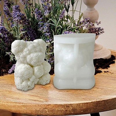 Silicon Mold Candle BIG Teddy Rose Bouquet