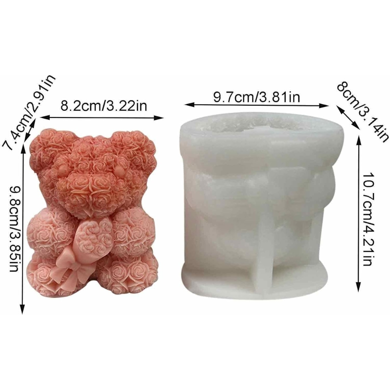 Silicon Mold Candle SMALL Teddy Rose Bouquet