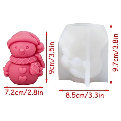 Silicon Mold Candle Winter Snowman Love