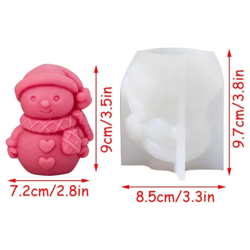 Silicon Mold Candle Winter Snowman Love