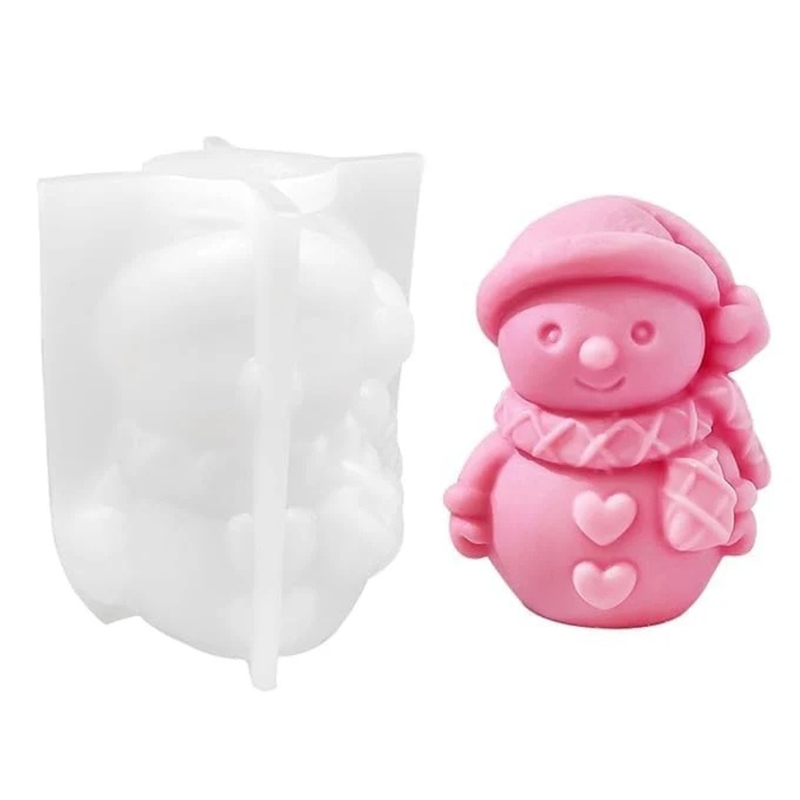 Silicon Mold Candle Winter Snowman Love