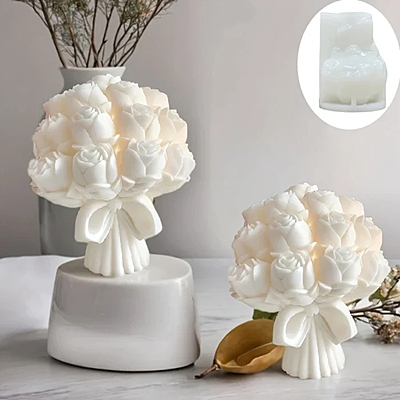 Silicon Mold Candle Rose Bud Bouquet