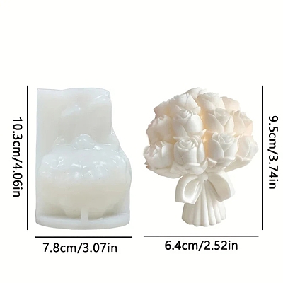Silicon Mold Candle Rose Bud Bouquet