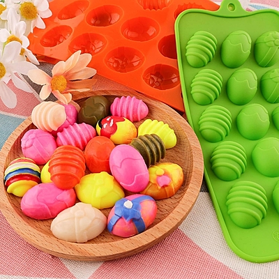 Silicon Mold Candle Christmas Easter Egg - 15 Cavity