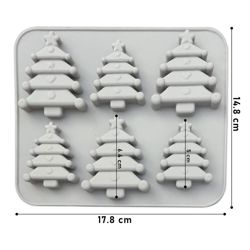 Silicon Mold Christmas Tree - 6 Cavity - 15-20g