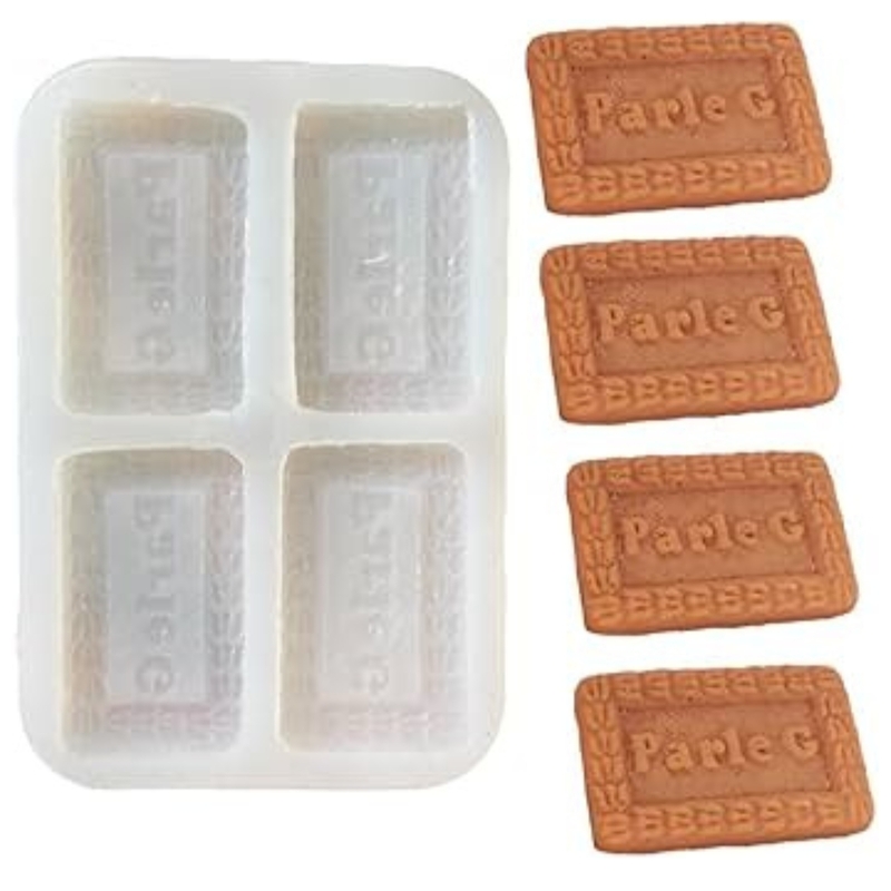 Silicon Mold Candle Parle-G Biscuilt 4 Cavity