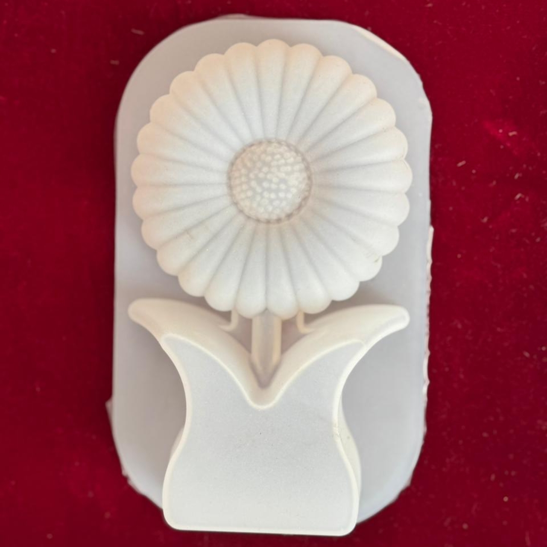 Silicon Mold Candle SunFlower With Holder Pot