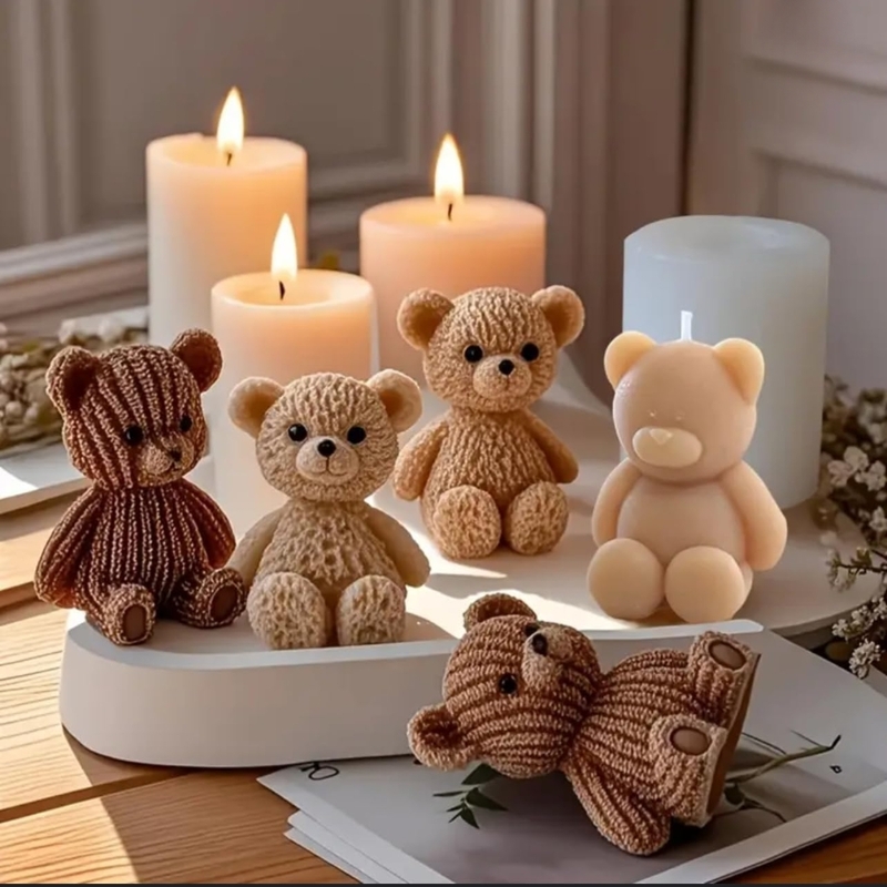 Silicon Mold Candle cartoon Teddy Bear