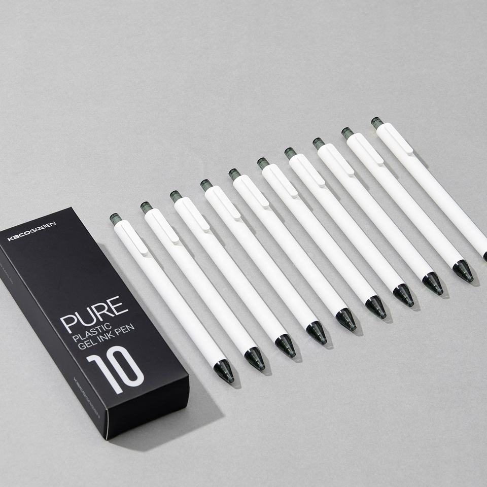 Kaco Pure Candy Retractable Cute Gel Pens 0.5 Black Pack of 10