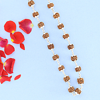 925 Sterling Silver tied Rudraksha Mala Panch Mukhi 5 Mukhi Five Face 54 Beads