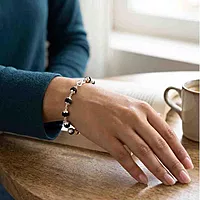 Silver Capped Karungali Bracelet