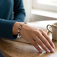 Silver Capped Karungali Bracelet