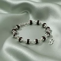Silver Capped Karungali Bracelet
