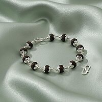 Silver Capped Karungali Bracelet