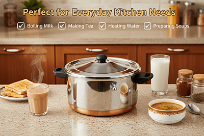 Granny kitchen Express Stainless Steel Milk Boiler with Copper Bottom,