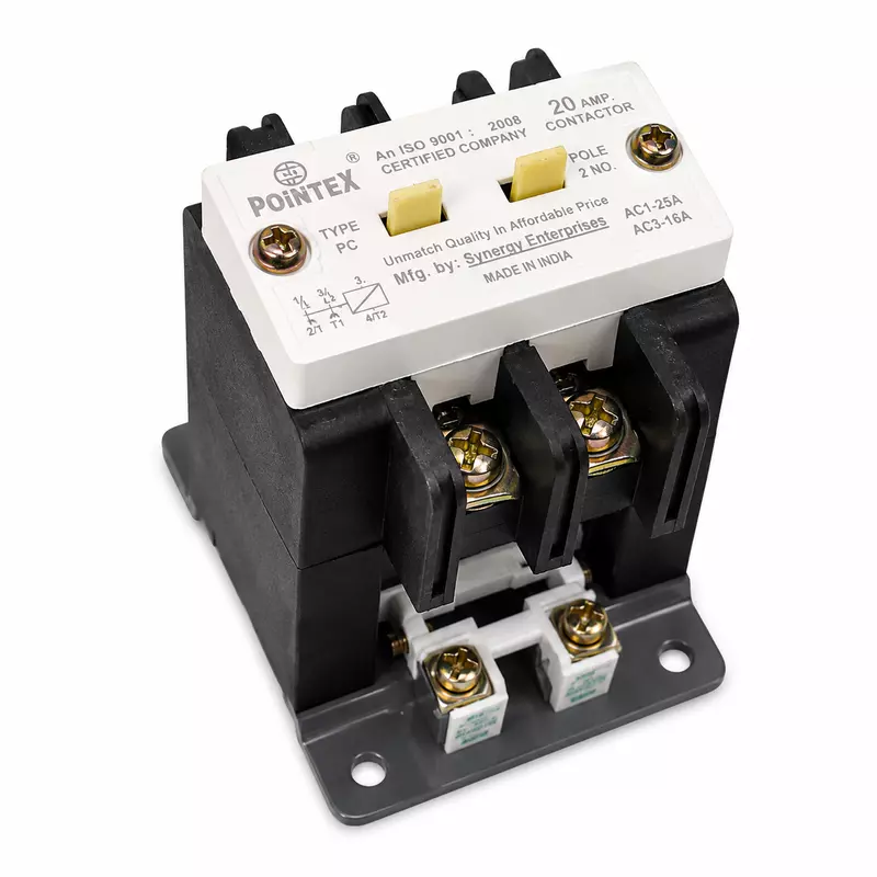 Pointex PCH-2PL 20A M2 2 Pole Contactor | 220V AC Coil | Panel Mount