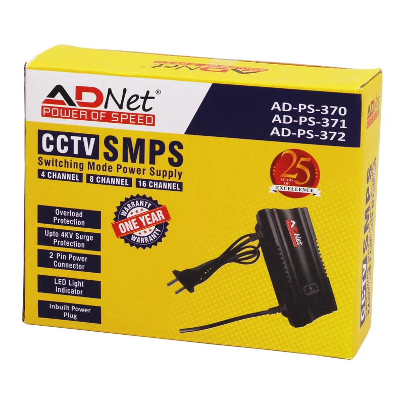 CCTV SMPS 4 Channel 12V DC Power Supply for Security Systems