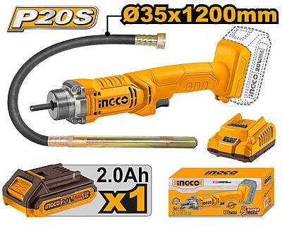 INGCO Lithium-Ion Cordless Concrete Vibrator CCVLI2023011