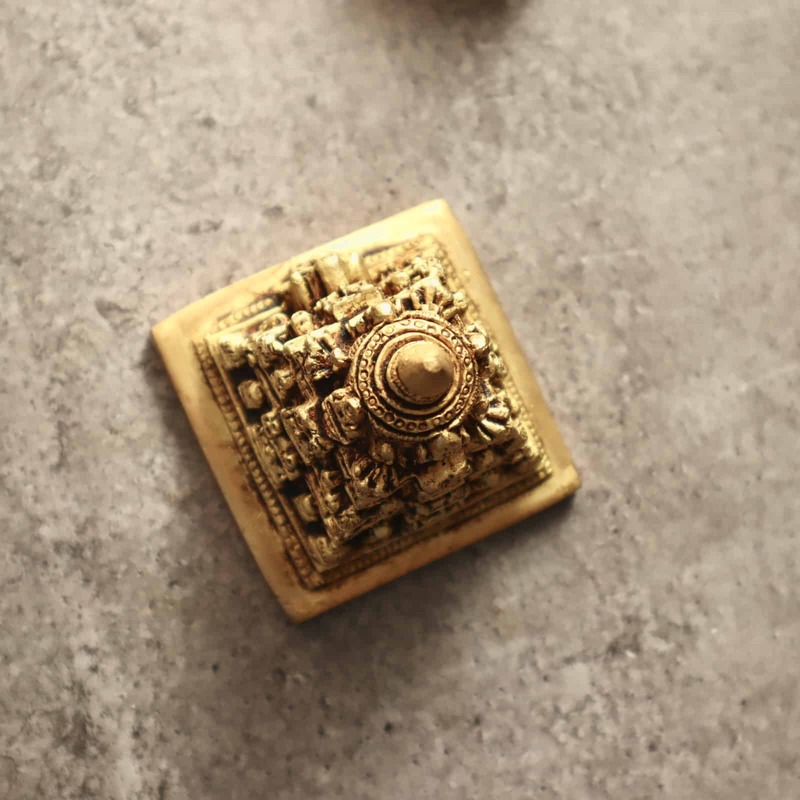 Brass Tirupathi Balaji Swarna Gopuram - 3.2 inch Height | Brass Idol of Tirupathi Balaji with Swarna Gopuram for Sacred Decor