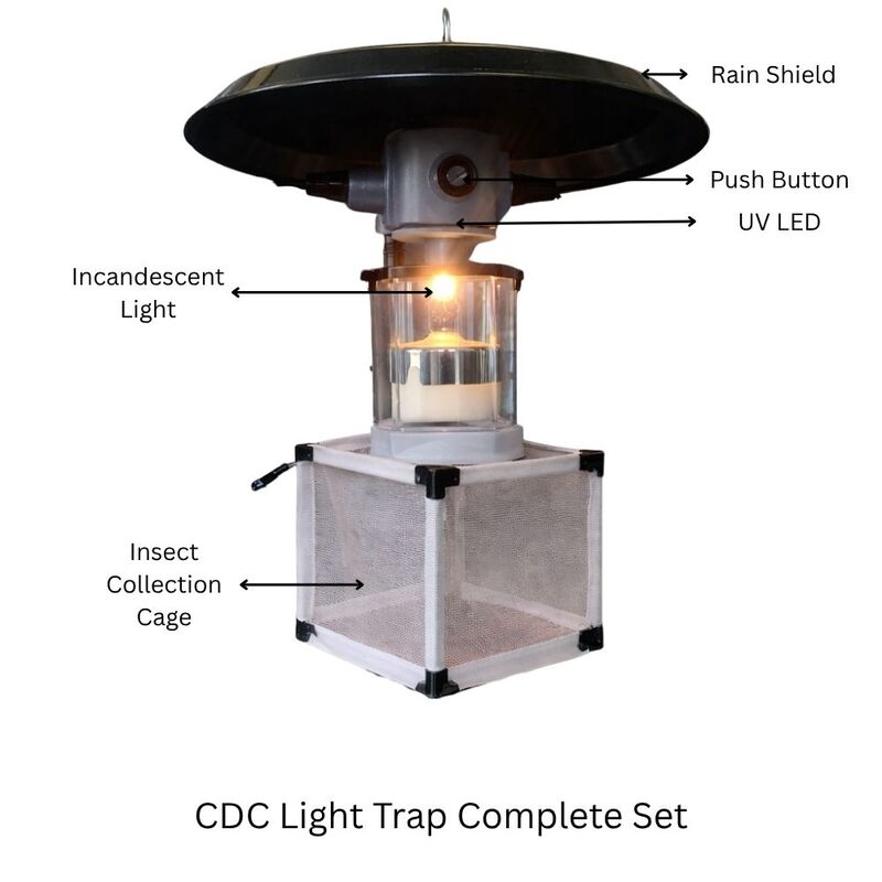 Dual Light Trap (DLT) with UV LED and Miniature light trap on CDC model with all accessories LI-MR-47a
