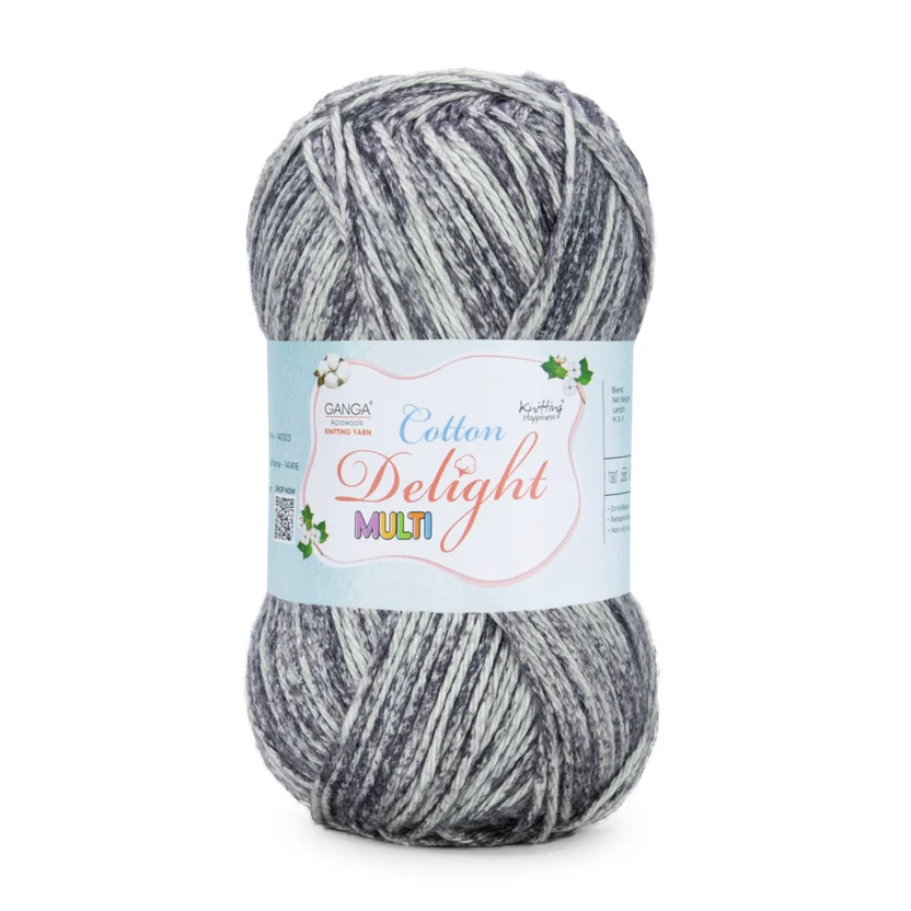 Ganga Cotton Delight Multi 02- Moonstone Grey Ganga Cotton Delight Multi 02- Moonstone Grey