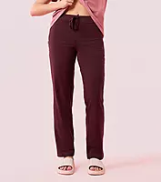 Enamor Essentials Womens E014-Mid Rise Slim Fit Basic Straight Leg Lounge Pants