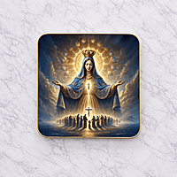 Mother mary crystal clear resin coated with stone work photo frame