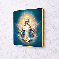 Mary crystal clear resin coated with stone work photo frame