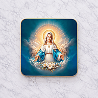 Mary crystal clear resin coated with stone work photo frame