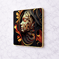 Abstract art crystal clear resin coated with stone work photo frame