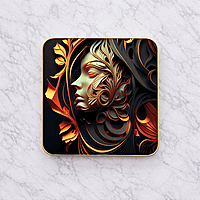 Abstract art crystal clear resin coated with stone work photo frame