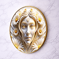 Unique Abstract Art crystal clear resin coated with stone work round photo frame