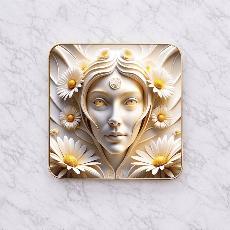 Unique Abstract Art crystal clear resin coated with stone work photo frame