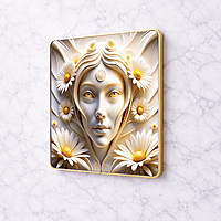 Unique Abstract Art crystal clear resin coated with stone work photo frame