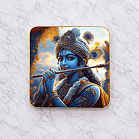 Krishna crystal clear resin coated with stone work photo frame