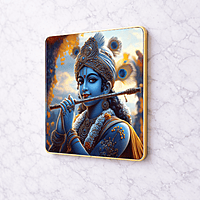 Krishna crystal clear resin coated with stone work photo frame