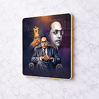 Dr. B. R. Ambedkar crystal clear resin coated with stone work photo frame