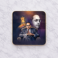 Dr. B. R. Ambedkar crystal clear resin coated with stone work photo frame