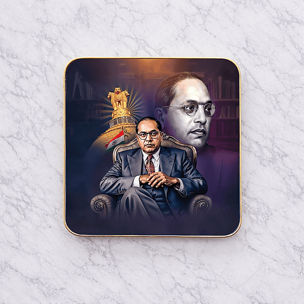 Dr. B. R. Ambedkar crystal clear resin coated with stone work photo frame