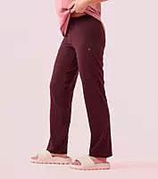 Enamor Essentials Womens E014-Mid Rise Slim Fit Basic Straight Leg Lounge Pants