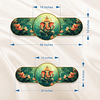 Elegant Ganesh crystal clear resin coated with stone work photo frame