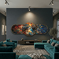 Elegant Radha Krishna crystal clear resin coated with stone work photo frame